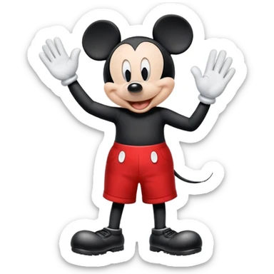 classic Mickey Mouse waving sticker