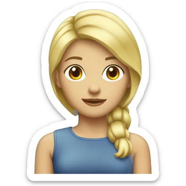blonde girl with short hair half body  sticker