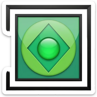 brown frame with green art sticker