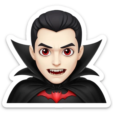 Vampire – Pale figure with fangs and cape sticker