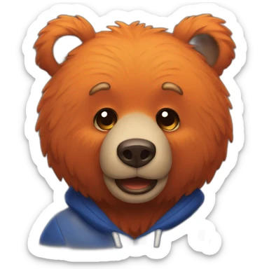Dark blue orange bear 🐻 sticker