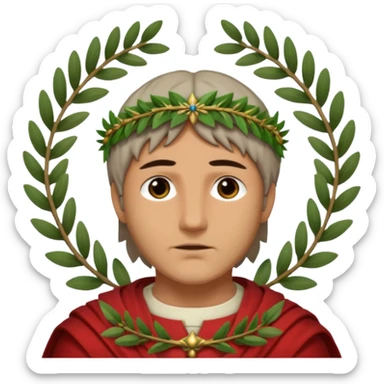 dante con alloro divina commedia sticker