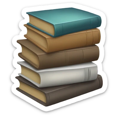 neutral stack of books sticker