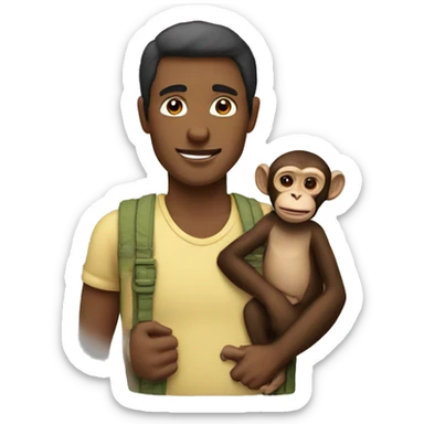 man wth monkey sticker