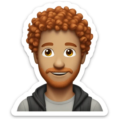 Handsome man with red curly hair  sticker