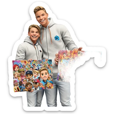 boys in graffiti alley sticker