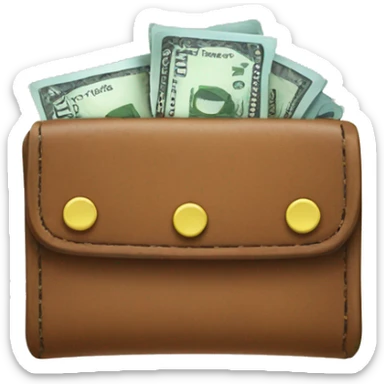 Wallet with cash and cards sticker