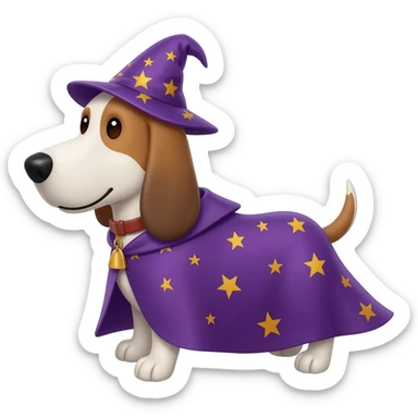 Dog wizard sticker