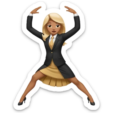 Person in splits dabbing at the same time in a dress suit sticker