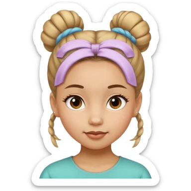 girl with hair in a bun sticker
