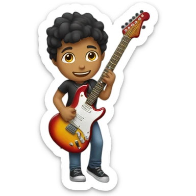 A boy playing a Electric Guitar sticker