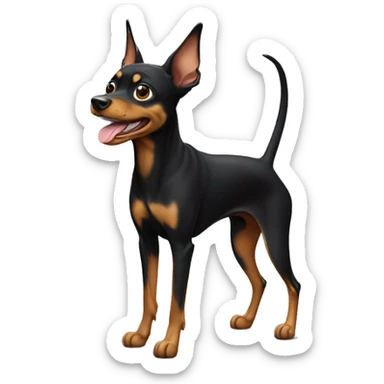 Black happy zwergpincher at full height sticker