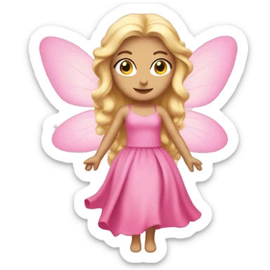 Blonde fairy wearing a pink dress sticker