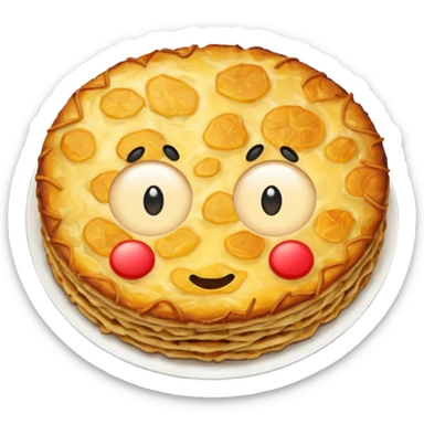 swiss rösti, round, gold and crispy, NO eyes and mouth sticker