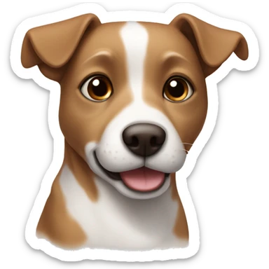 Small brown and white dog with short ears and small nose sticker