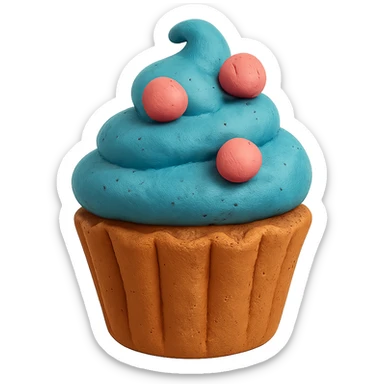claymation style cupcake sticker
