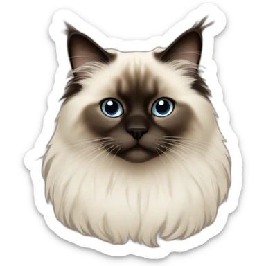 himalayan ragdoll cat with dark brown eyes sticker