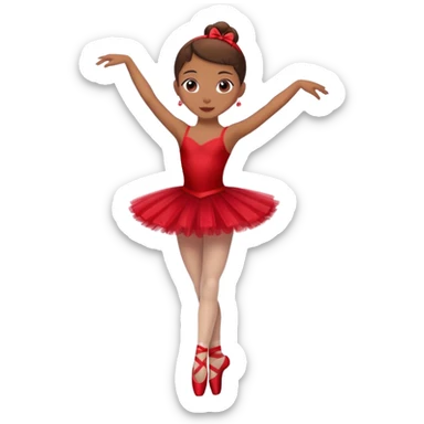 ballet dancer in cherry red dress, ballerina in red tutu sticker