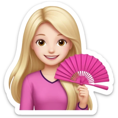 Clean girl pink fan and I love sticker