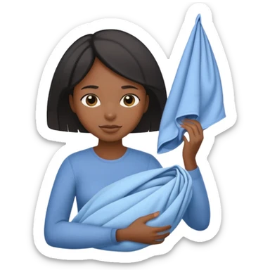 Black girl folding  sticker