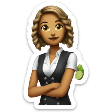 Girl Bartender cocktail  sticker