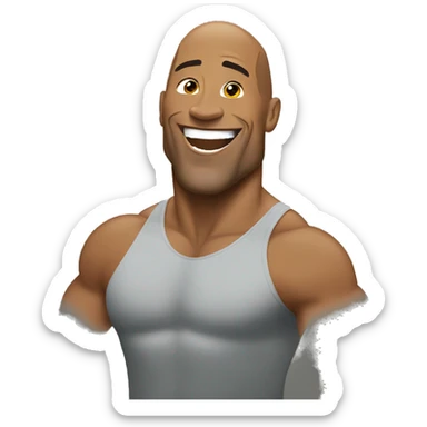 Dwayne Johnson happy sticker