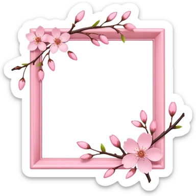 pink photo frame of a blossom sticker