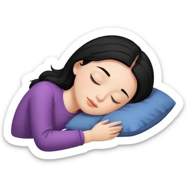 Girl with black hair sleeping sticker