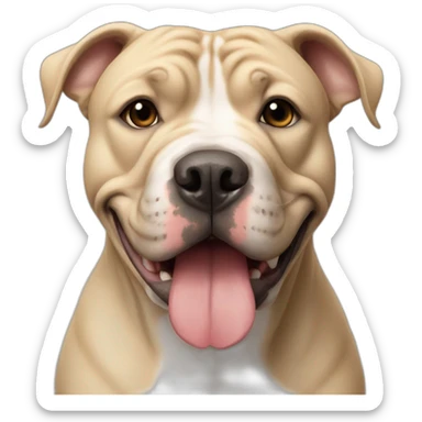 american bully dog , beige sticker