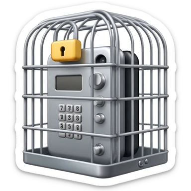 Phone locked in cage sticker