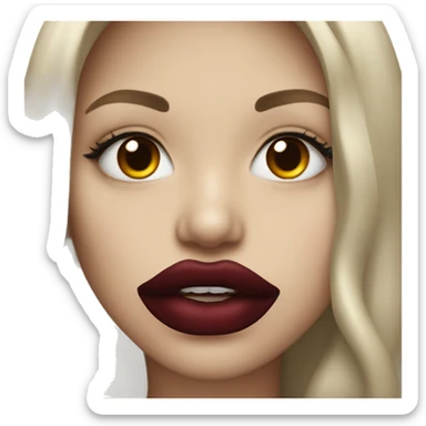 Dark red lips sticker