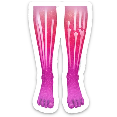 Pink ombre leg xray with glitter  sticker