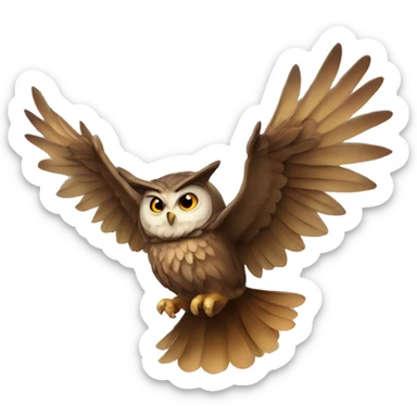 Flying wizard owl sticker