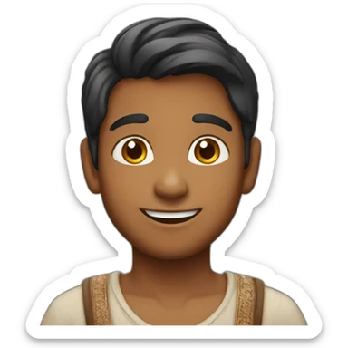Happy indian boy without beard sticker