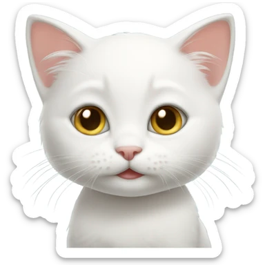 Cute white kitten sticker
