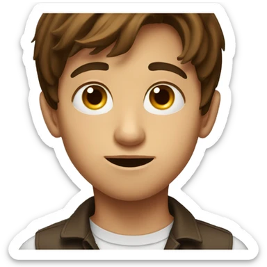 brown hair boy portrait looking at viewer sticker