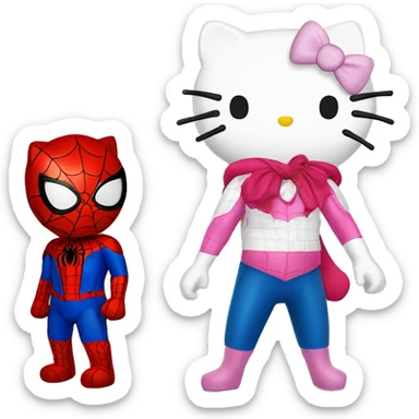 Spider-Man and hello kitty sticker