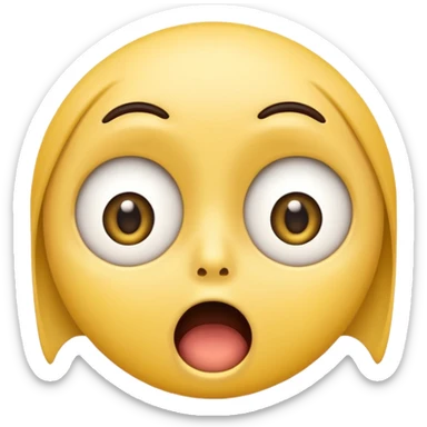 shocked face emoji, wide eyes, open mouth, expressive sticker