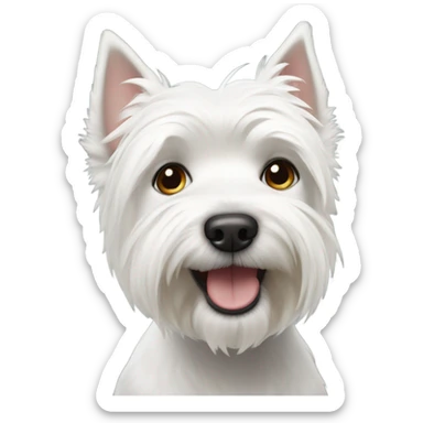 a white whestie dog sticker