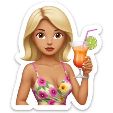 strong lean woman drinking a cocktail sticker