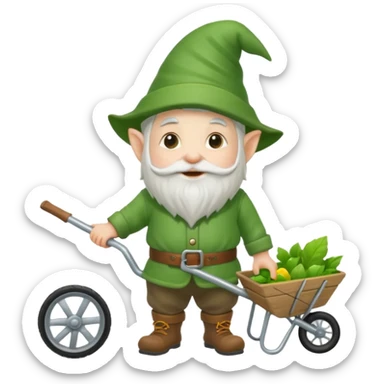 gnome with wheelbarrow sticker