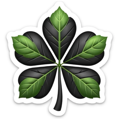 Un trébol de 5 hojas negro  sticker