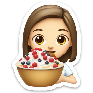 Girl eating bingsu sticker