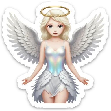 Glitter fallen angel sticker