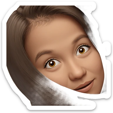 smiling girl portrait with brown hair sticker