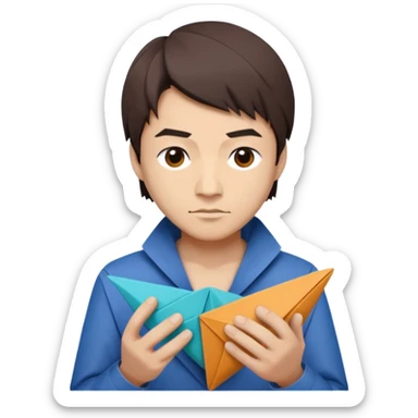 man origami maker sticker