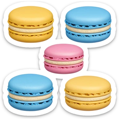 1 Blue Macaroon, 1 Pink Macaroon, And 1 Yellow Macaroon  sticker
