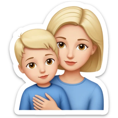 a mom with a kid sticker