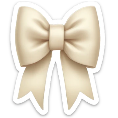 Cream bow sticker