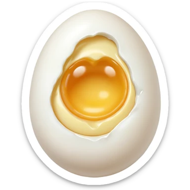 A peeled egg sticker
